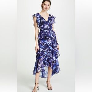 Floral Blue Midi Dress